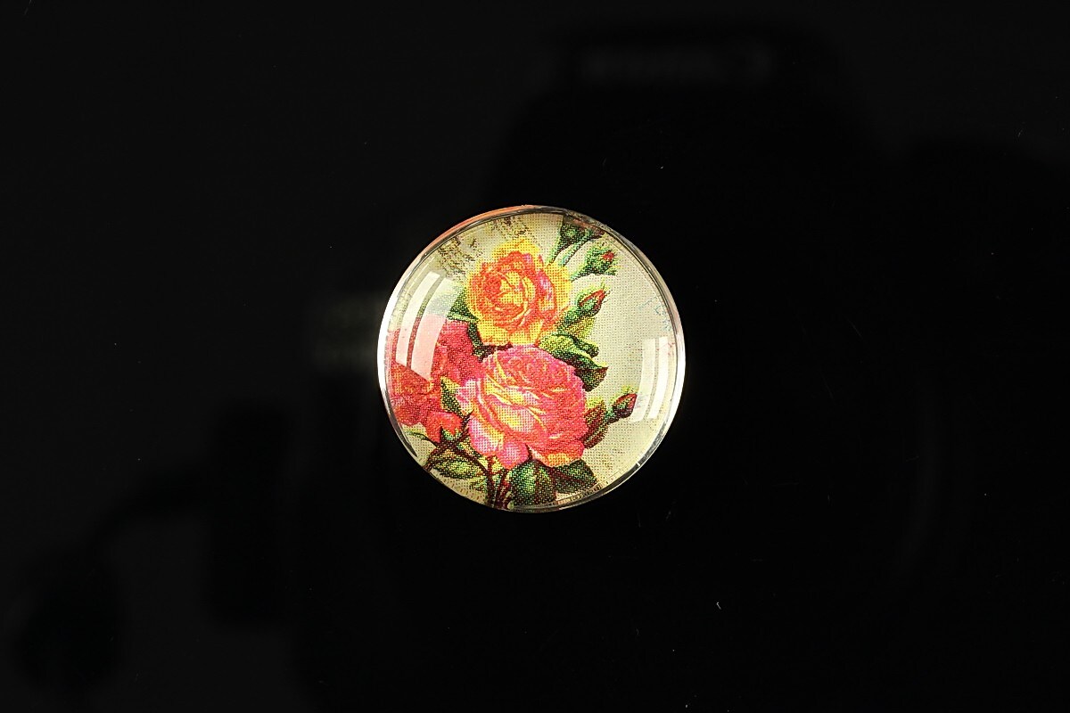 Cabochon sticla 20mm "Amazing roses" cod 157
