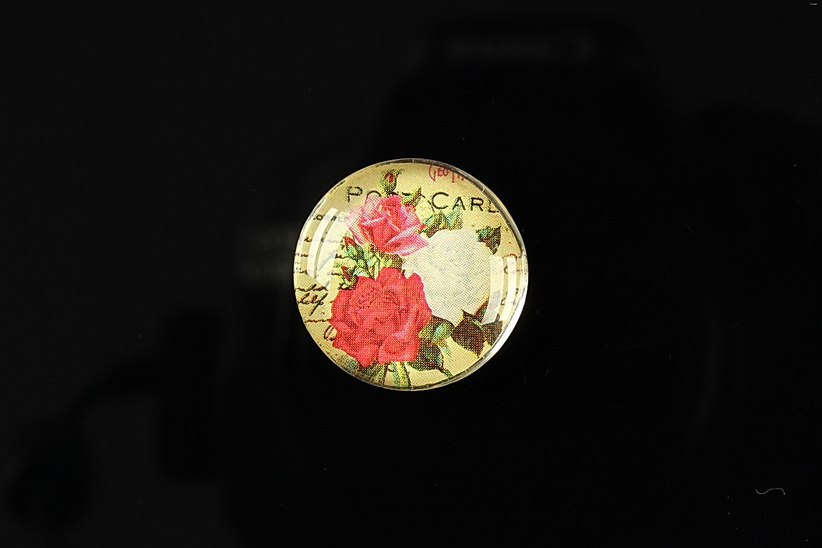 Cabochon sticla 20mm "Amazing roses" cod 158