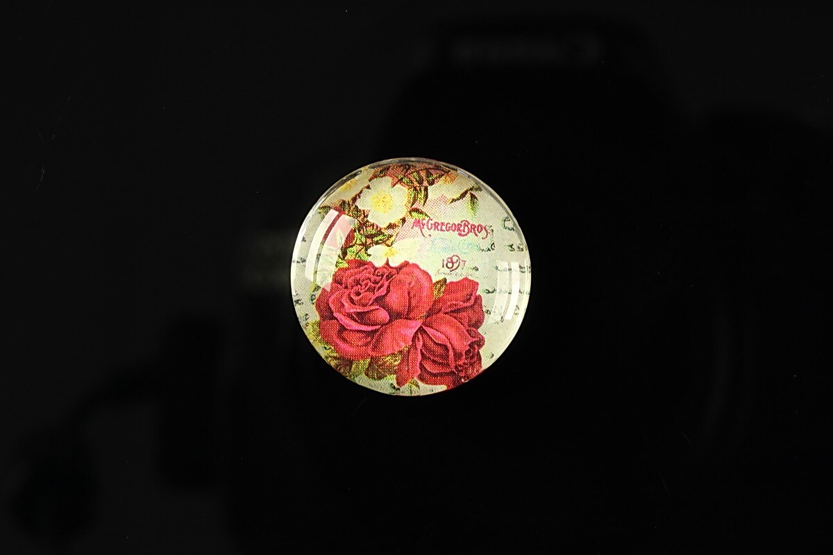 Cabochon sticla 20mm "Amazing roses" cod 159