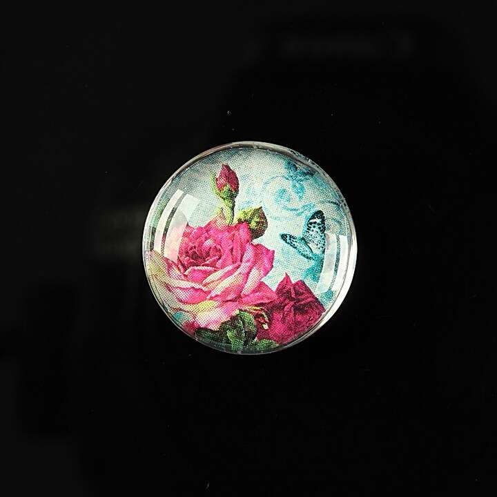 Cabochon sticla 20mm "Amazing roses" cod 162