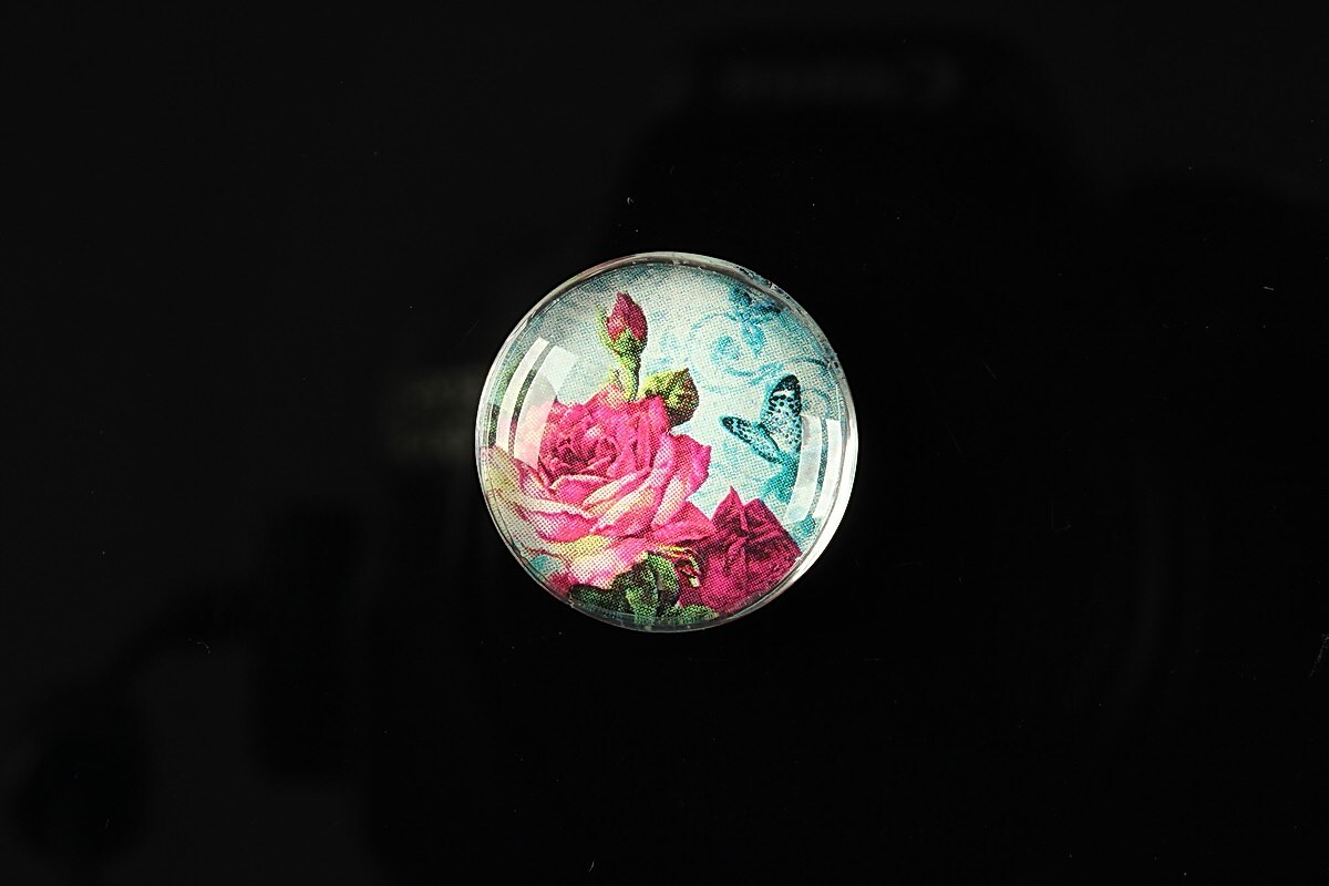 Cabochon sticla 20mm "Amazing roses" cod 162