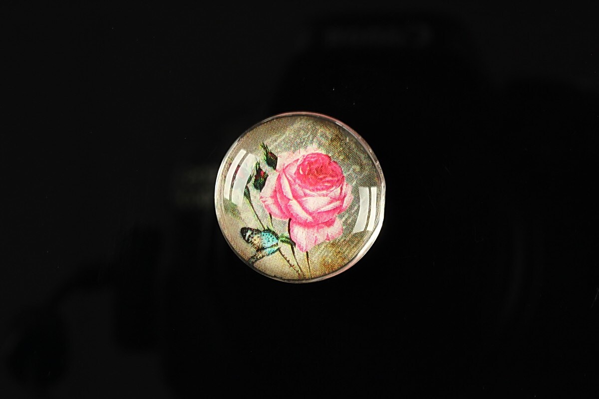 Cabochon sticla 20mm "Amazing roses" cod 163