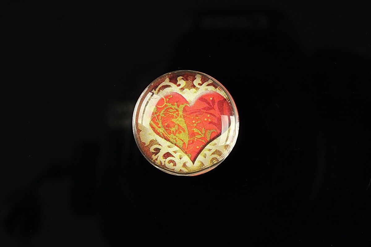 Cabochon sticla 20mm "Loving red" cod 164