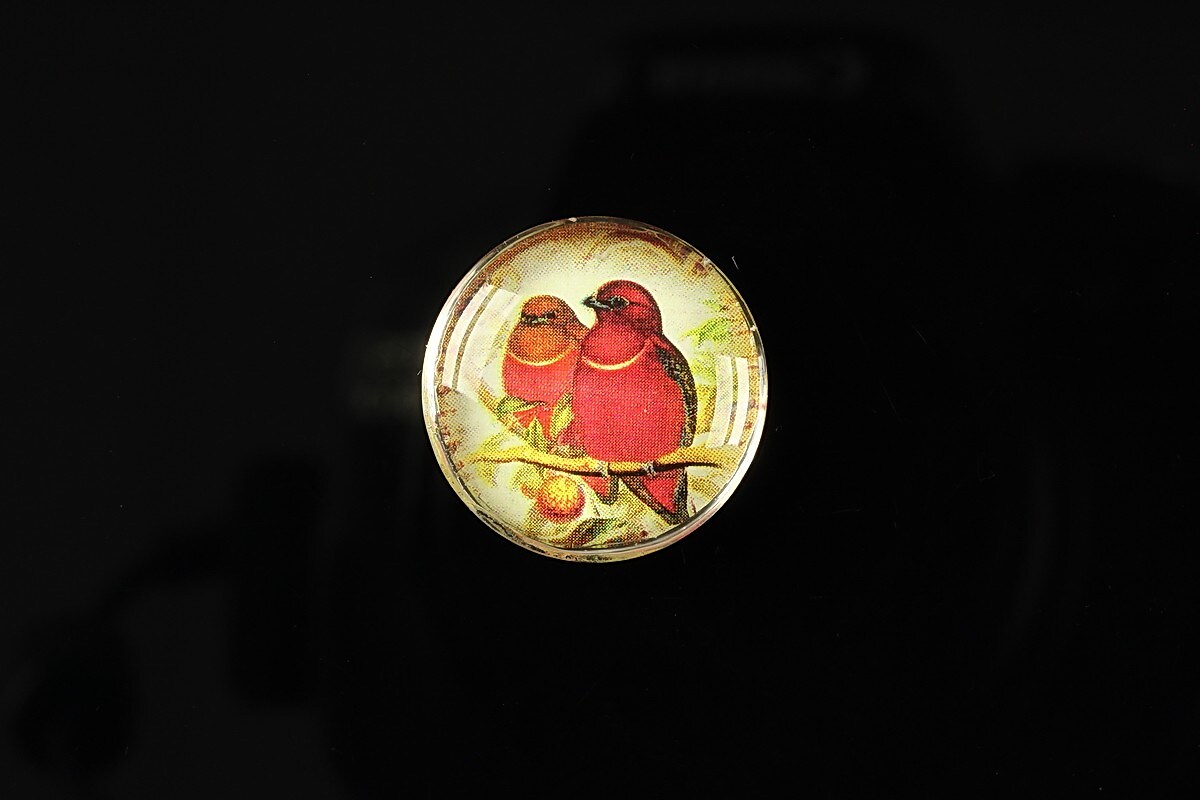 Cabochon sticla 20mm "Loving red" cod 167