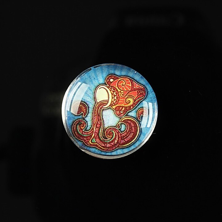 Cabochon sticla 20mm "Tribal zodiac" varsator cod 169