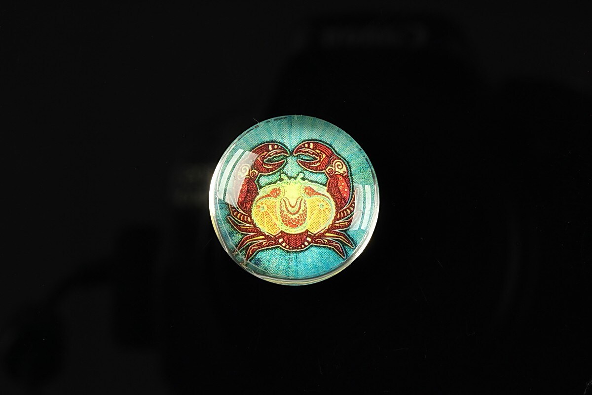 Cabochon sticla 20mm "Tribal zodiac" rac cod 176