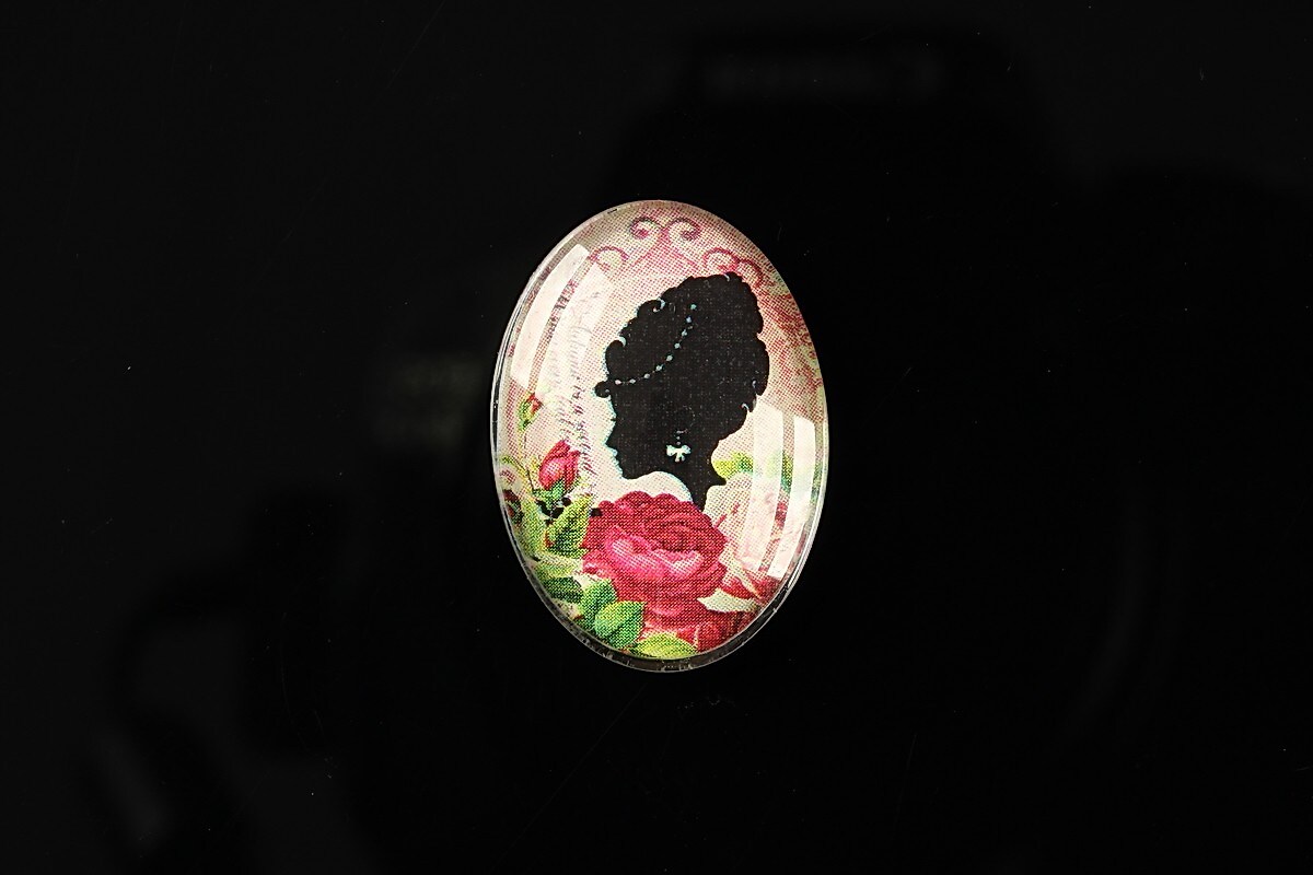 Cabochon sticla 25x18mm "Journey in the past" cod 190