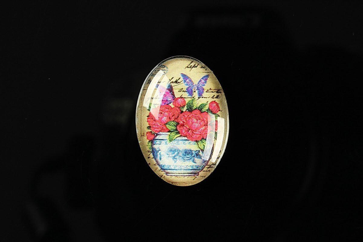 Cabochon sticla 25x18mm "Journey in the past" cod 191