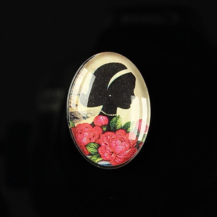Cabochon sticla 25x18mm "Journey in the past" cod 195
