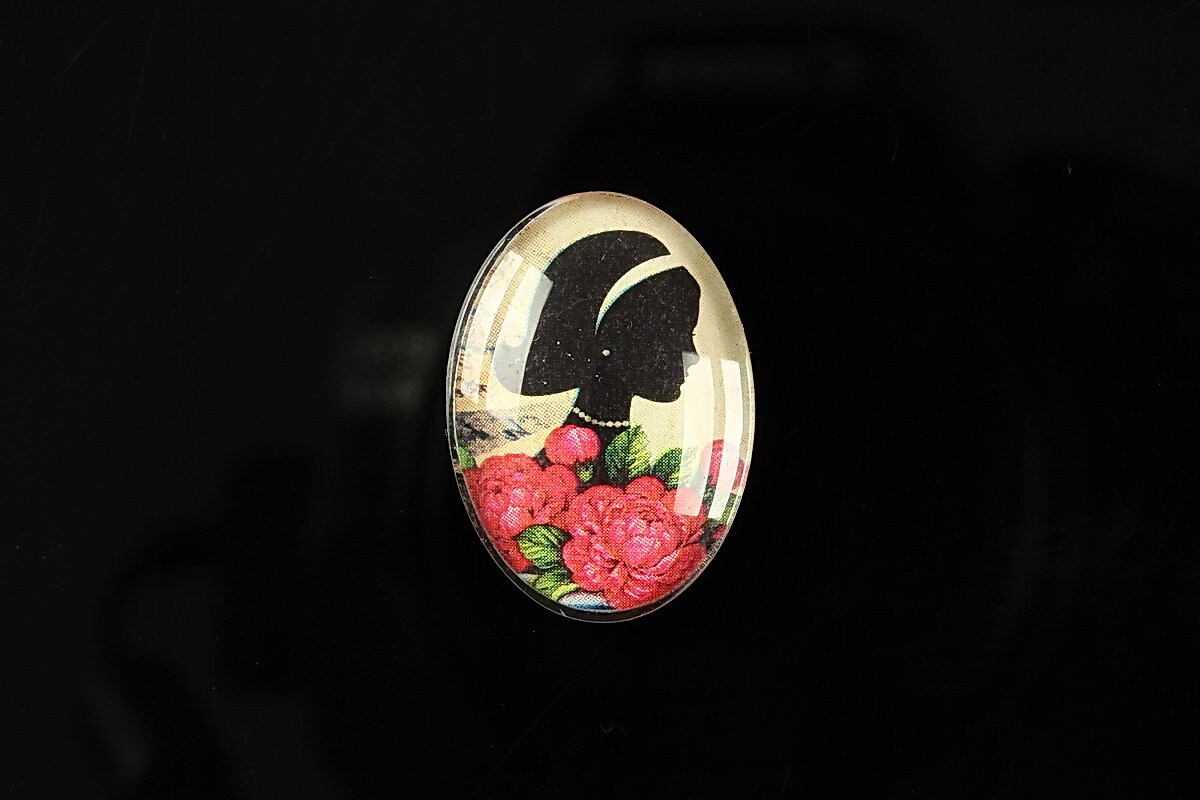 Cabochon sticla 25x18mm "Journey in the past" cod 195