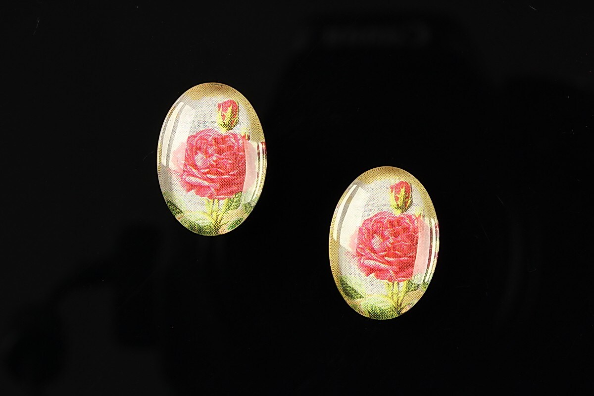 Cabochon sticla 18x13mm "Vintage garden" cod 204