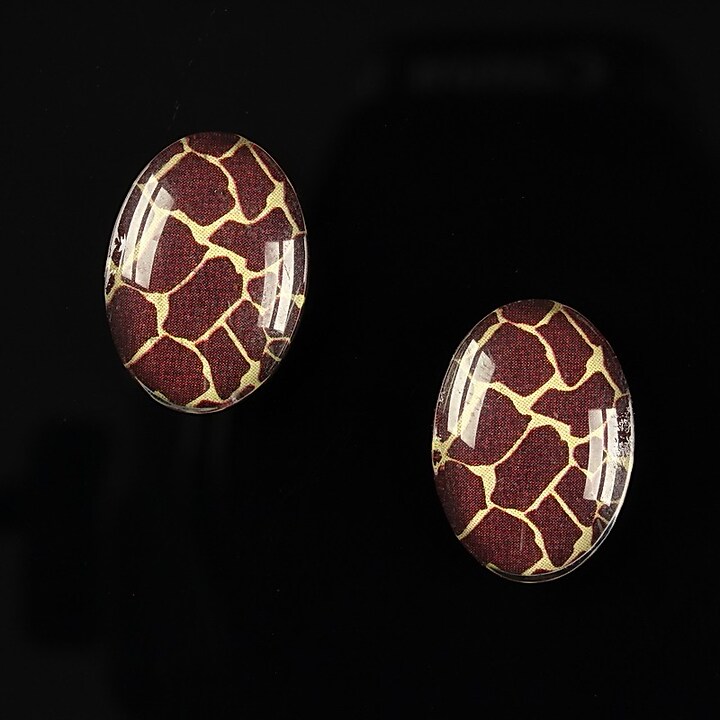 Cabochon sticla 18x13mm "Animal print" cod 214