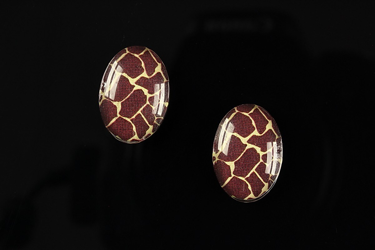 Cabochon sticla 18x13mm "Animal print" cod 214