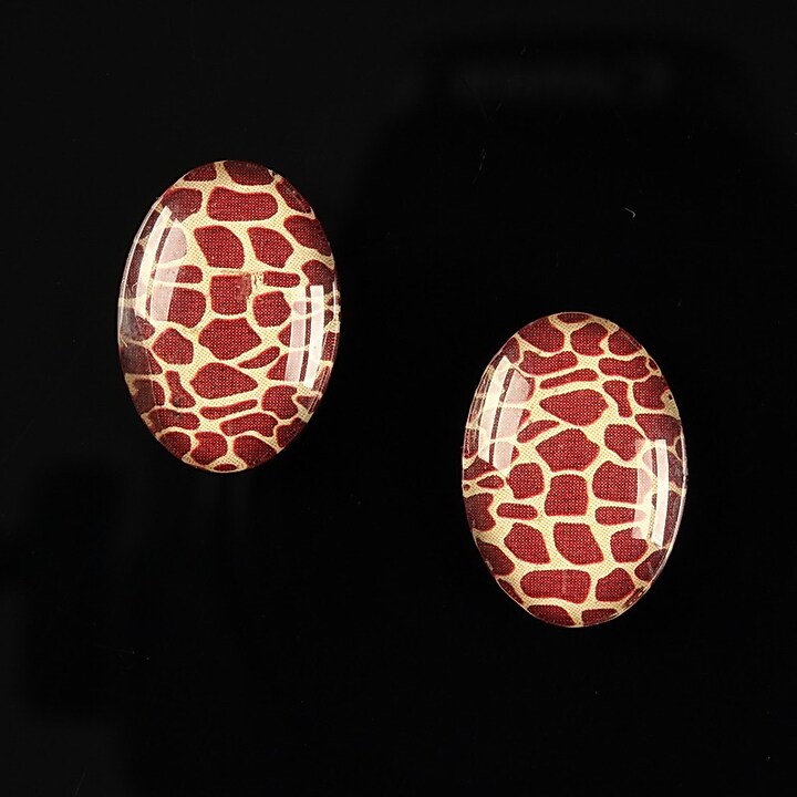 Cabochon sticla 18x13mm "Animal print" cod 215