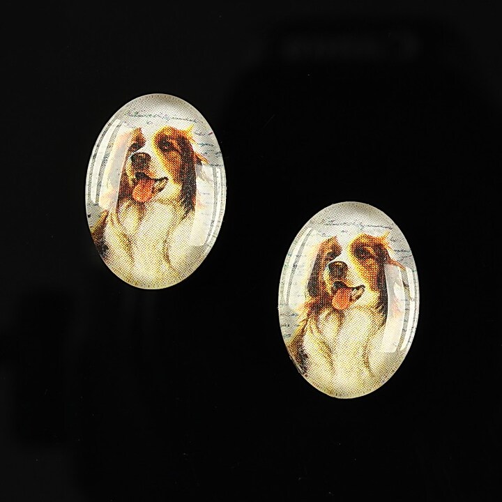 Cabochon sticla 18x13mm "Best friends" cod 223