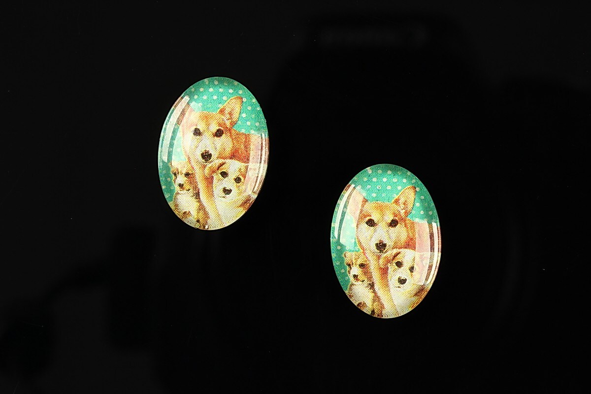 Cabochon sticla 18x13mm "Best friends" cod 226