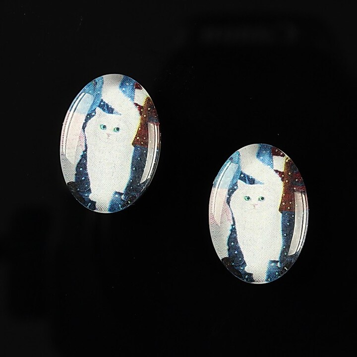 Cabochon sticla 18x13mm "Best friends" cod 230