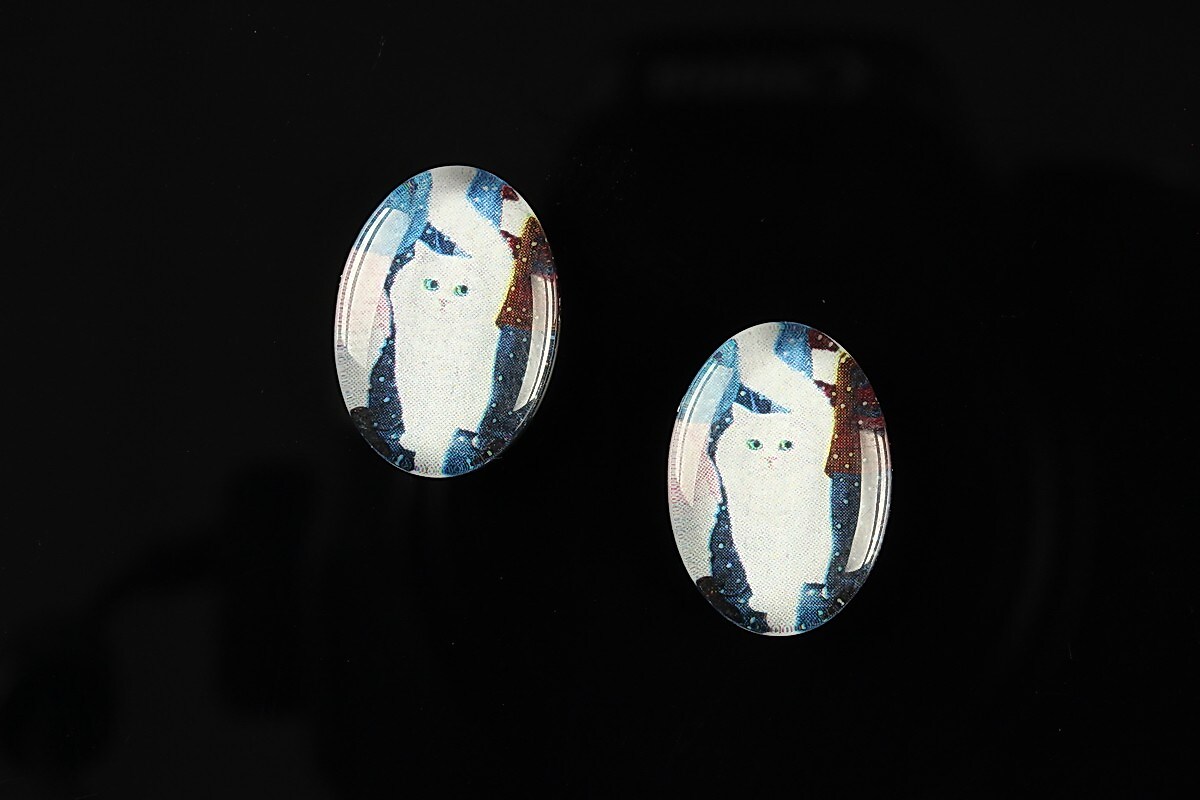 Cabochon sticla 18x13mm "Best friends" cod 230