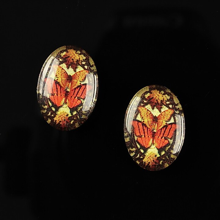 Cabochon sticla 18x13mm "Butterfly effect" cod 237