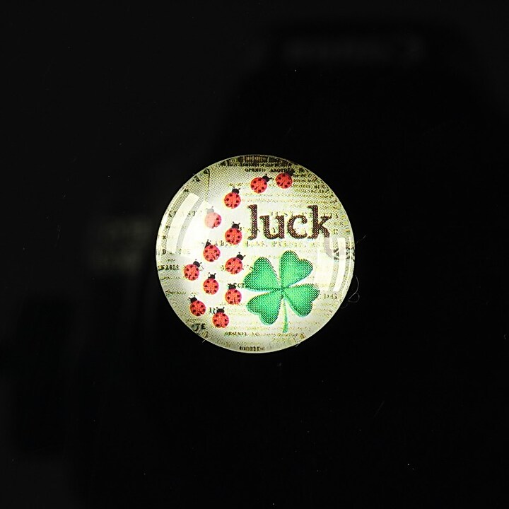 Cabochon sticla 18mm "Spring luck" cod 260
