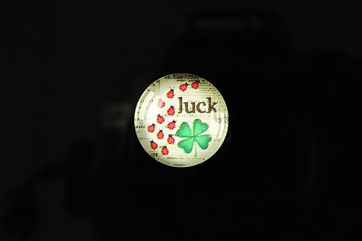 Cabochon sticla 18mm "Spring luck" cod 260
