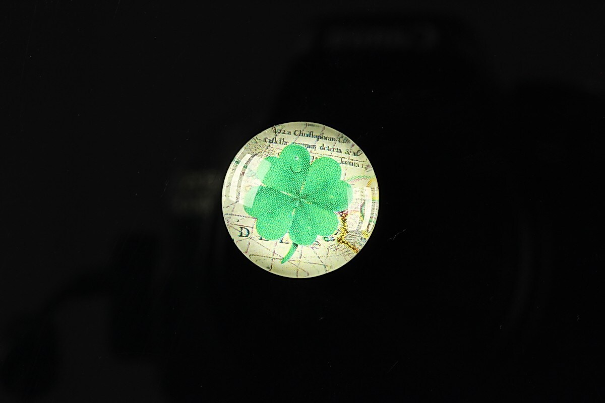 Cabochon sticla 18mm "Spring luck" cod 259