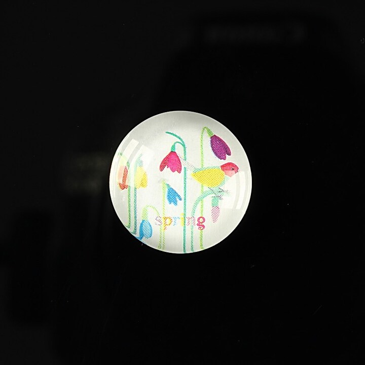 Cabochon sticla 18mm "Spring luck" cod 255