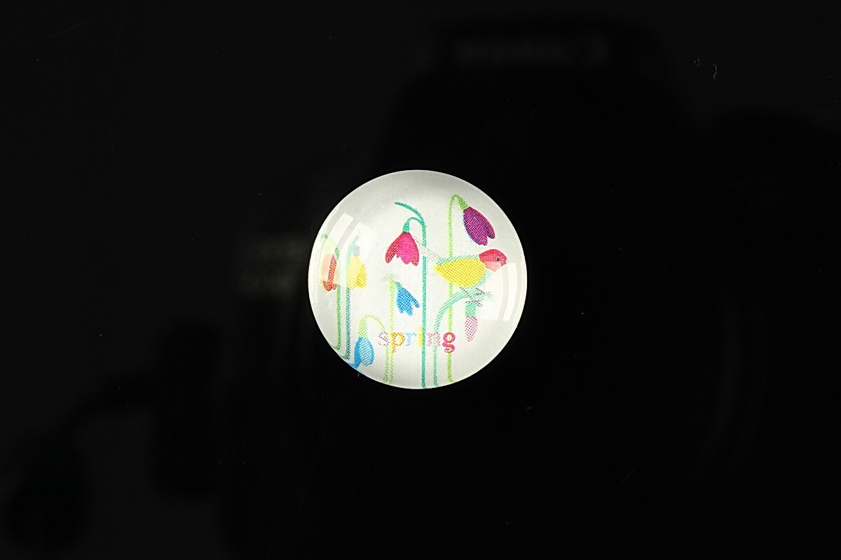 Cabochon sticla 18mm "Spring luck" cod 255