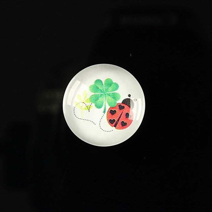 Cabochon sticla 18mm "Spring luck" cod 254