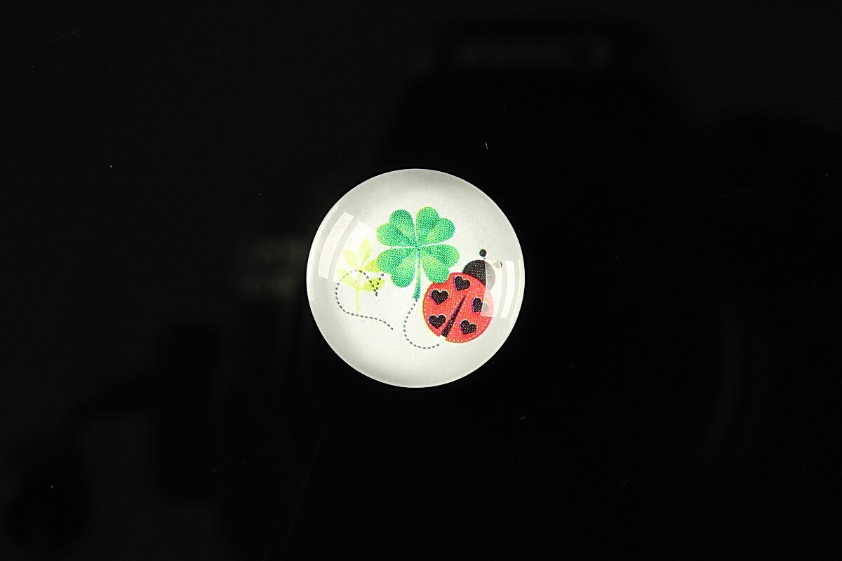 Cabochon sticla 18mm "Spring luck" cod 254