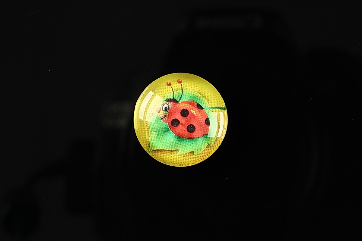 Cabochon sticla 18mm "Spring luck" cod 253