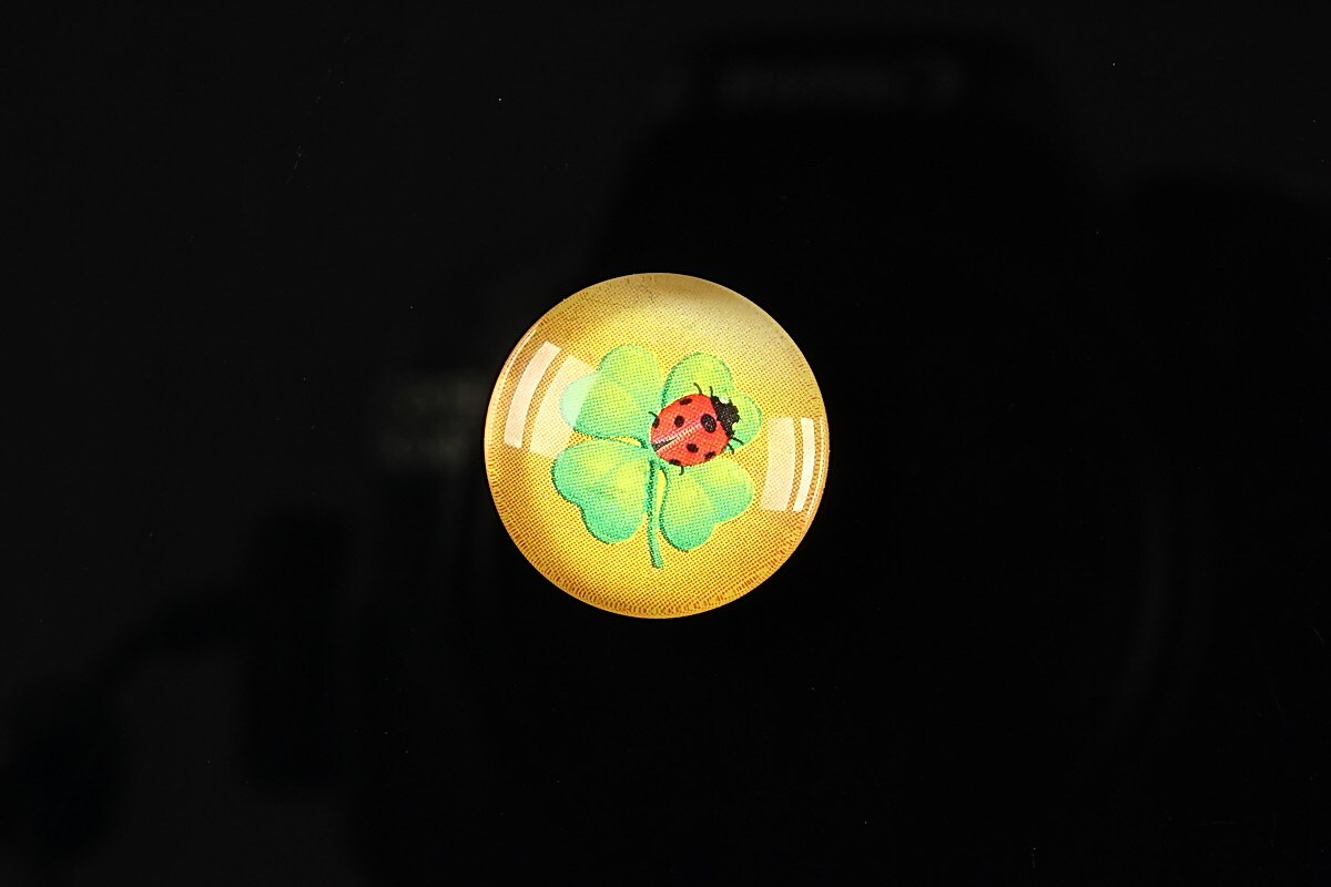 Cabochon sticla 18mm "Spring luck" cod 252