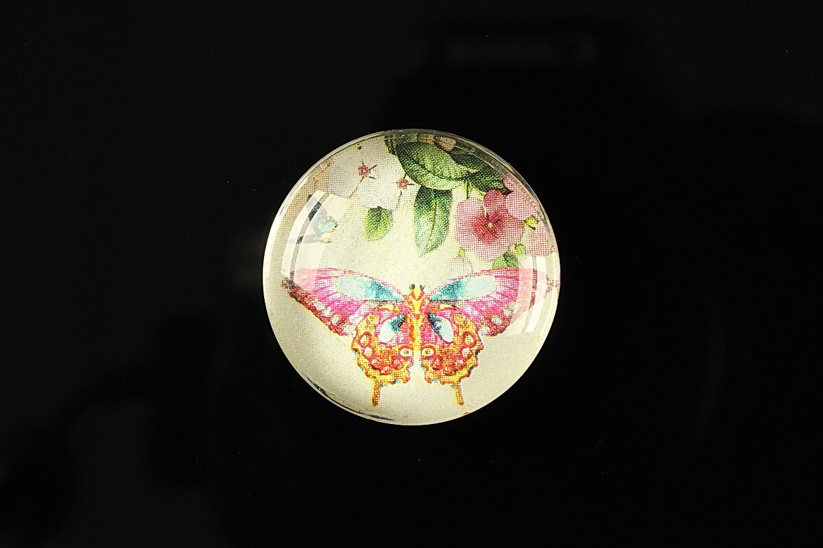 Cabochon sticla 25mm "Butterfly simphony" cod 263