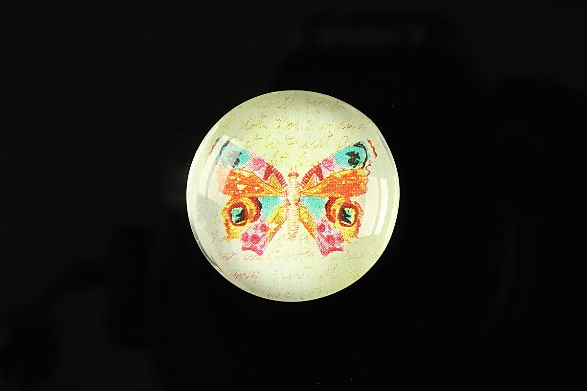 Cabochon sticla 25mm "Butterfly simphony" cod 262