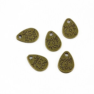 Charm bronz "made for you" 11x8mm
