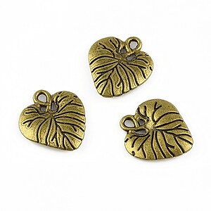 Charm bronz inima 16x14mm