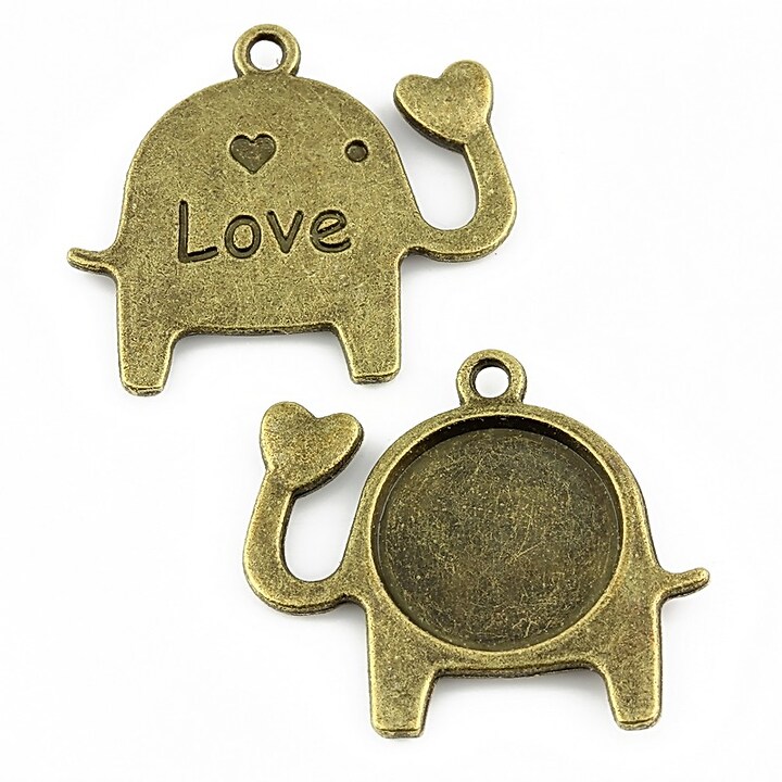 Baza cabochon, charm love bronz 24x27mm, interior 14mm