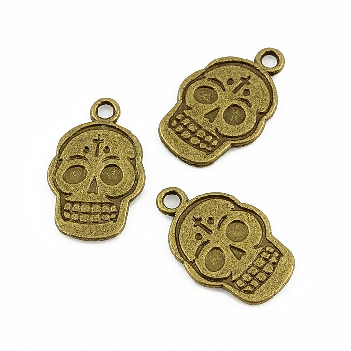 Charm bronz cap de mort 20x13mm