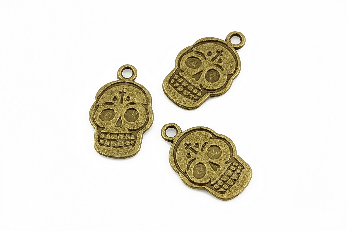 Charm bronz cap de mort 20x13mm