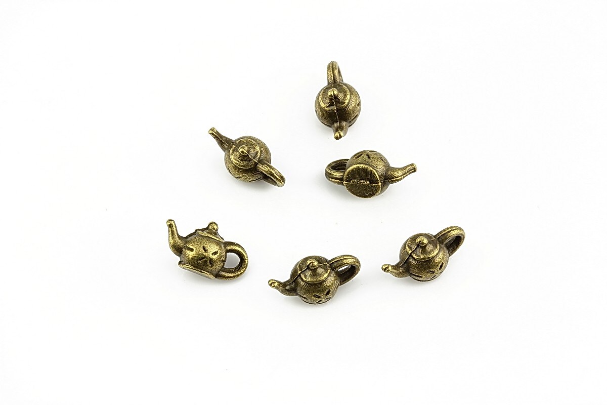 Charm bronz ceainic 10x6mm