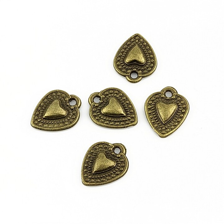 Charm bronz inima 11x9mm