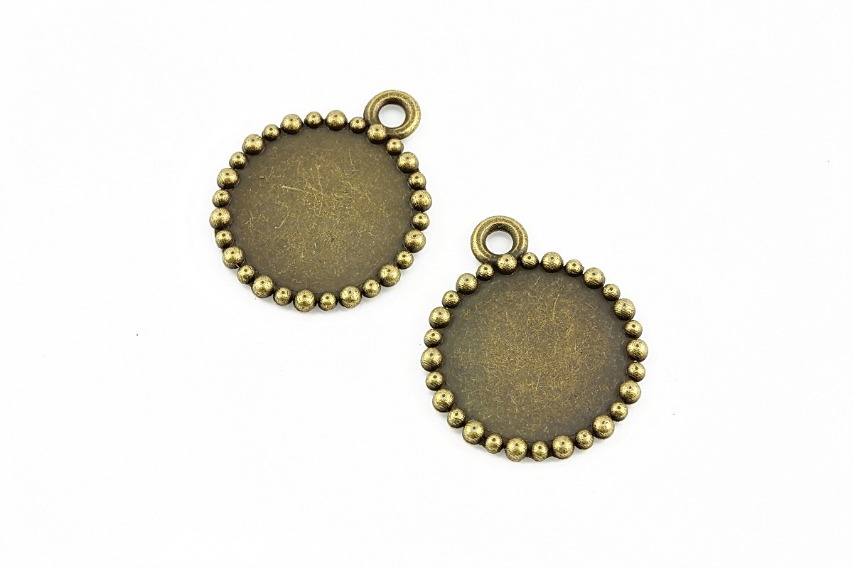 Baza cabochon bronz 22x18mm, interior 15mm