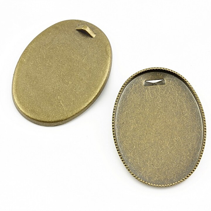 Baza cabochon bronz 26x20mm, interior 25x18mm