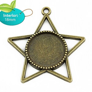 Baza cabochon bronz 40x38mm, interior 18mm