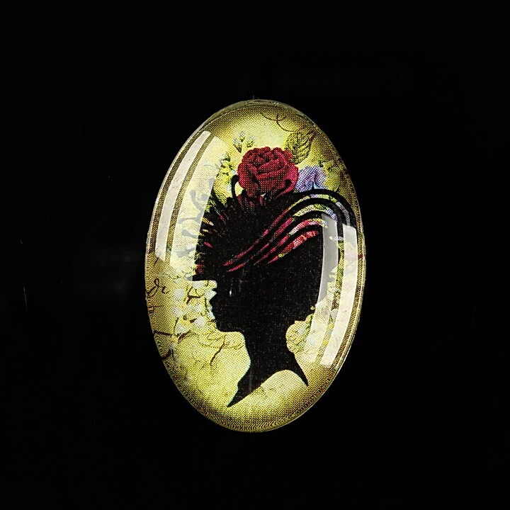 Cabochon sticla 30x20mm "Woman portrait" cod 293