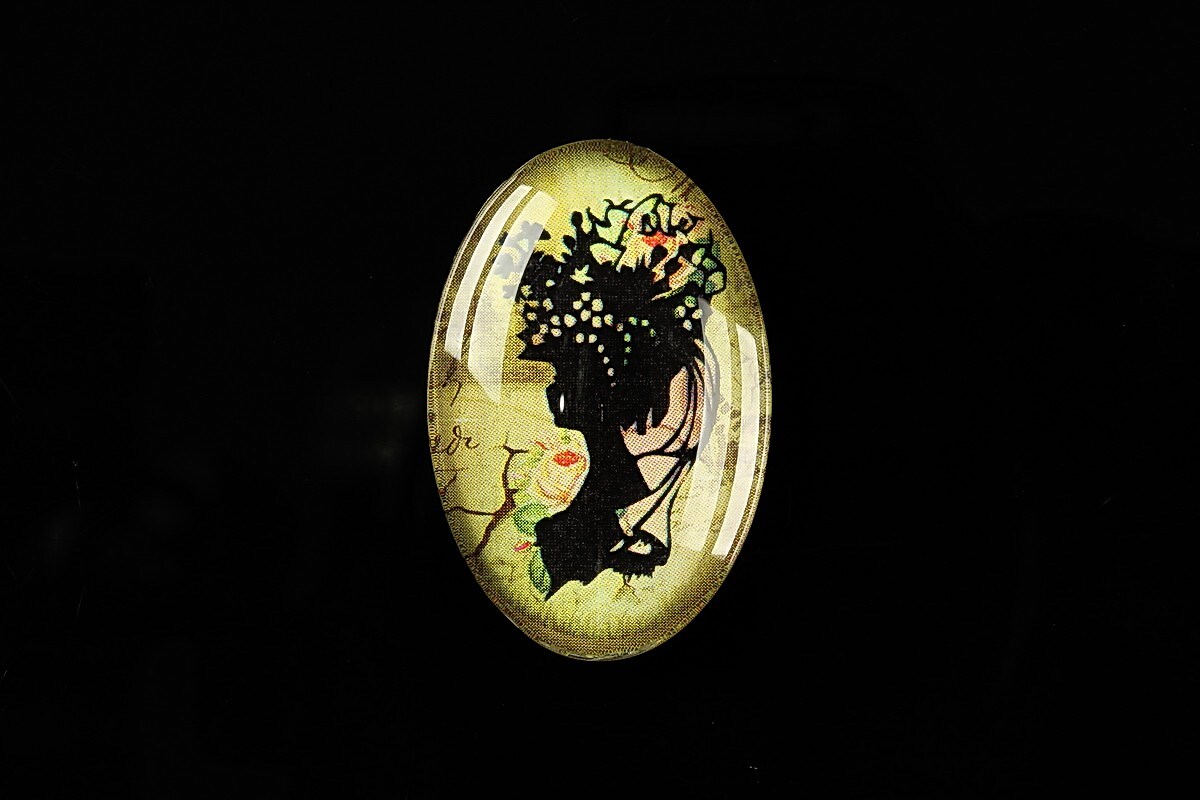 Cabochon sticla 30x20mm "Woman portrait" cod 290