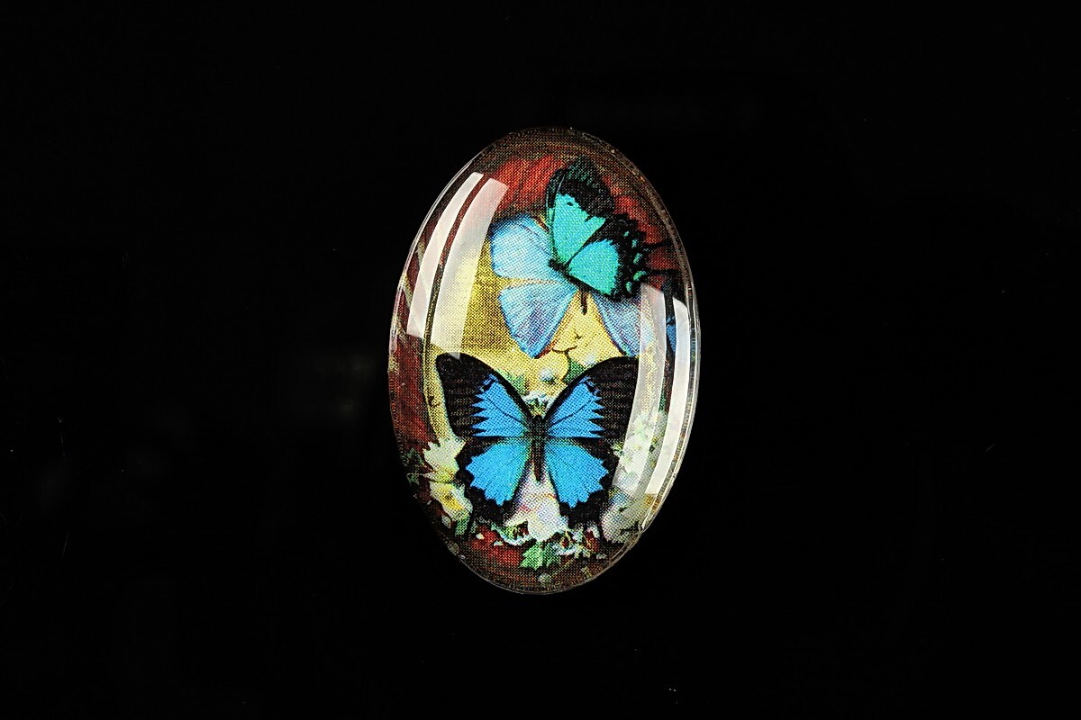 Cabochon sticla 30x20mm "Past world" cod 289