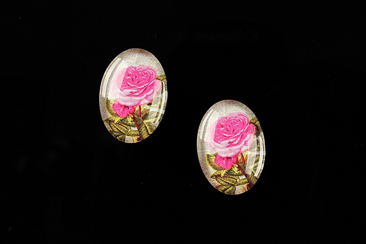 Cabochon sticla 18x13mm "Vintage garden" cod 205