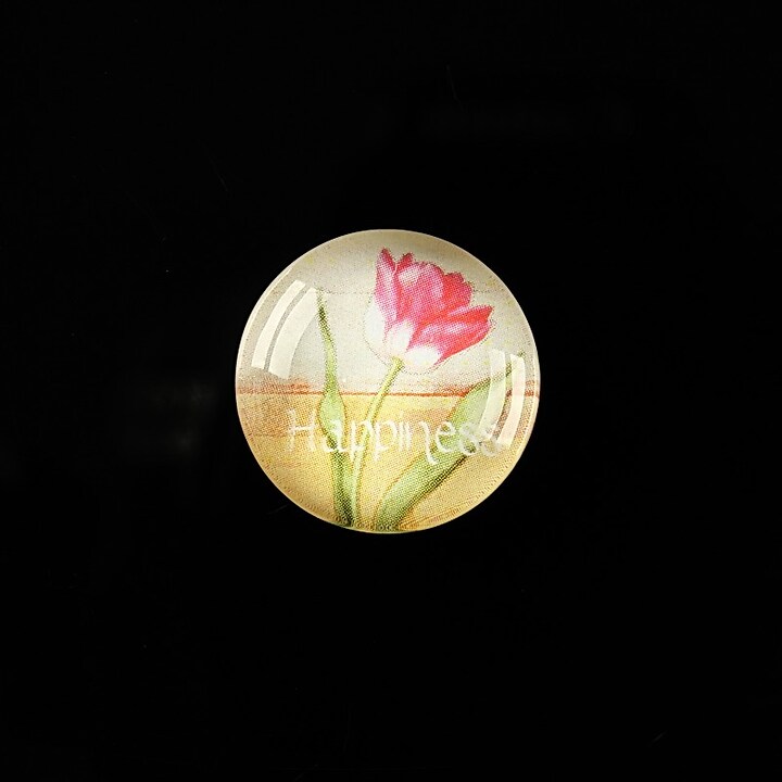 Cabochon sticla 18mm "Flower symbol" cod 307