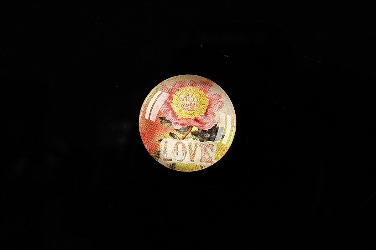 Cabochon sticla 18mm "Magic of a flower" cod 312